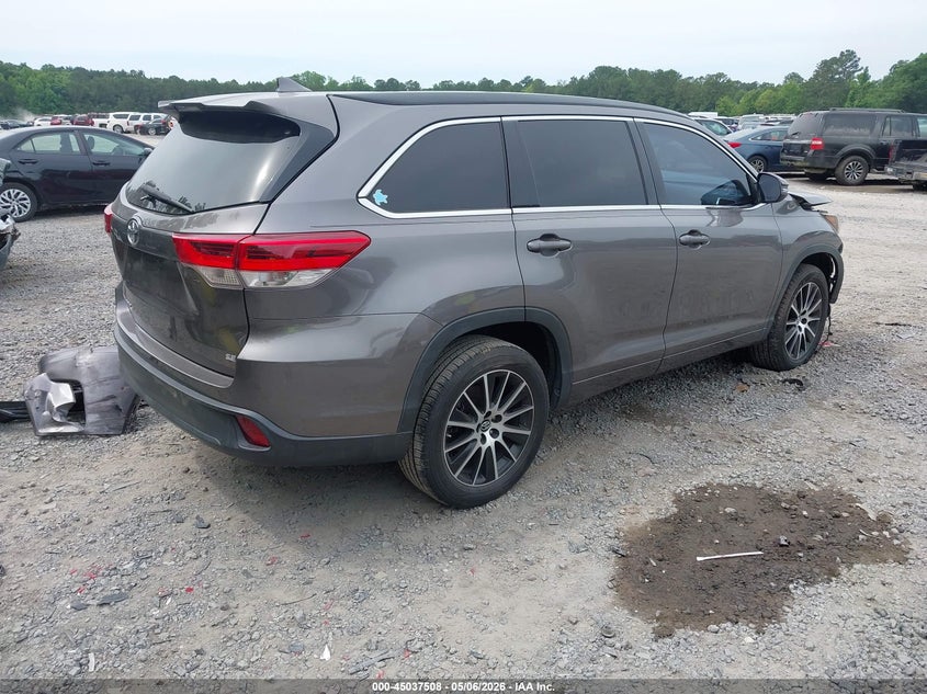 Vin: 5tdkzrfh2hs520371, lot: 45535025, toyota highlander se 20174