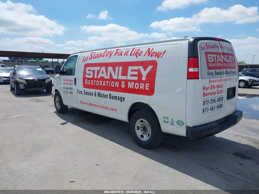 Vin: 1gcwgbfp3l1147191, lot: 45535192, chevrolet express cargo rwd 2500 extended wheelbase wt 20203