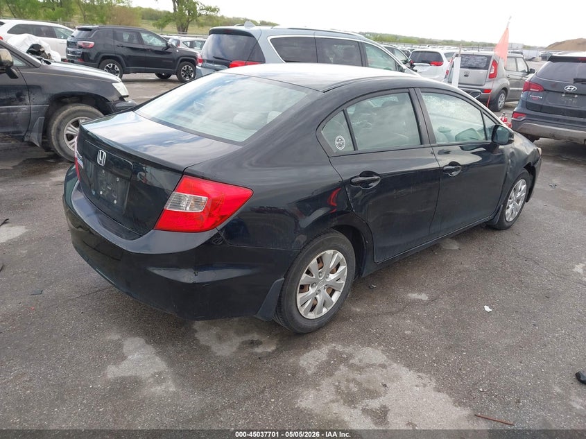 2012 Honda Civic 1.8 Lx black Lot 111045037701 Vin 19XFB2F50CE016228