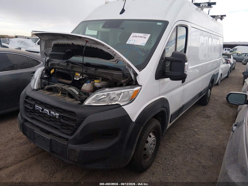 Vin: 3c6mrvjg7pe536677, lot: 45537453, ram promaster 3500 cargo van high roof 159 wb ext 20232