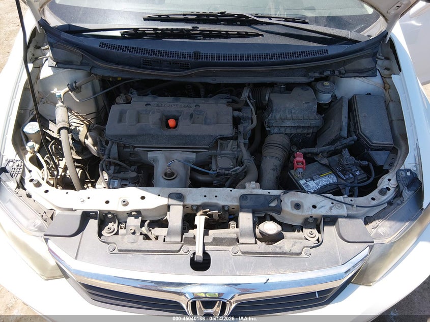 2012 Honda Civic 1.8 Natural Gas white Lot 111045040166 Vin 19XFB5F51CE002727