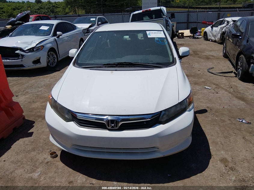 2012 Honda Civic 1.8 Natural Gas white Lot 111045040166 Vin 19XFB5F51CE002727