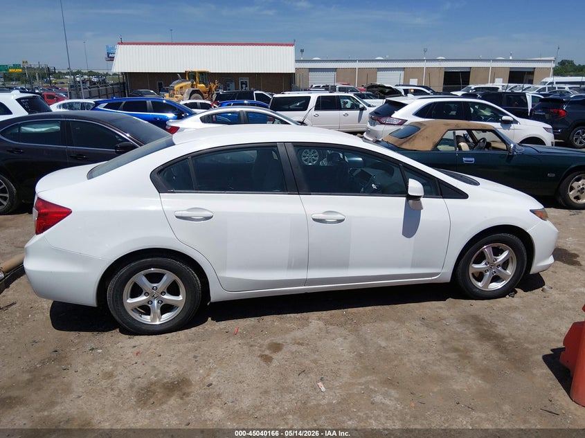 2012 Honda Civic 1.8 Natural Gas white Lot 111045040166 Vin 19XFB5F51CE002727