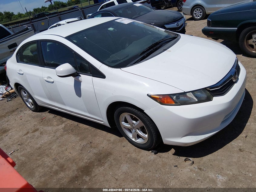 2012 Honda Civic 1.8 Natural Gas white Lot 111045040166 Vin 19XFB5F51CE002727
