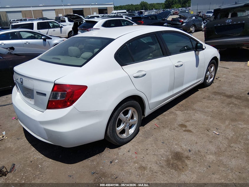 2012 Honda Civic 1.8 Natural Gas white Lot 111045040166 Vin 19XFB5F51CE002727