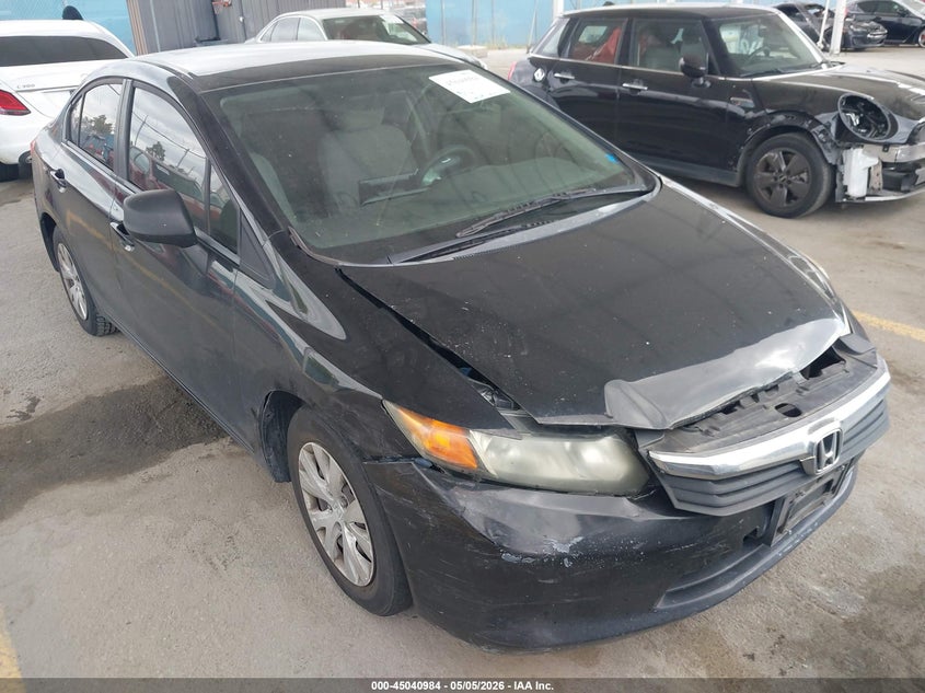 2012 Honda Civic 1.8 Lx Black Lot 111045040984 Vin 19XFB2F57CE384471