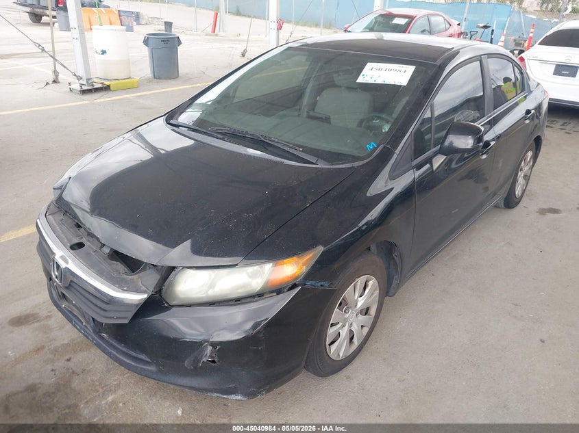 2012 Honda Civic 1.8 Lx Black Lot 111045040984 Vin 19XFB2F57CE384471