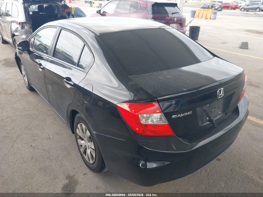 2012 Honda Civic 1.8 Lx Black Lot 111045040984 Vin 19XFB2F57CE384471