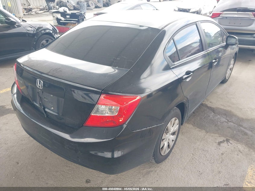 2012 Honda Civic 1.8 Lx Black Lot 111045040984 Vin 19XFB2F57CE384471