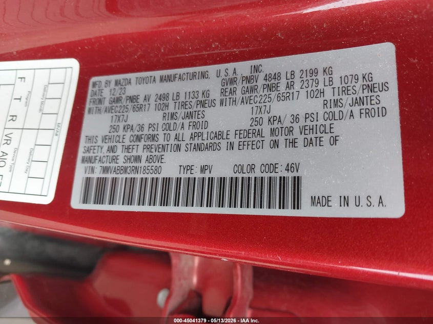 2024 Mazda Cx-50 2.5 S Preferred VIN: 7MMVABBM3RN185580 Lot: 45041379