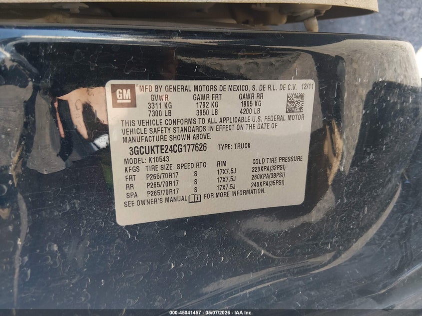 2012 CHEVROLET SILVERADO PICKUP 6.2L V-8 VVT, 403HP