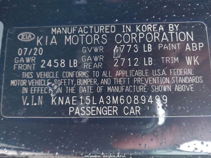 2021 Kia Stinger Gt-Line VIN: KNAE15LA3M6089499 Lot: 45042244