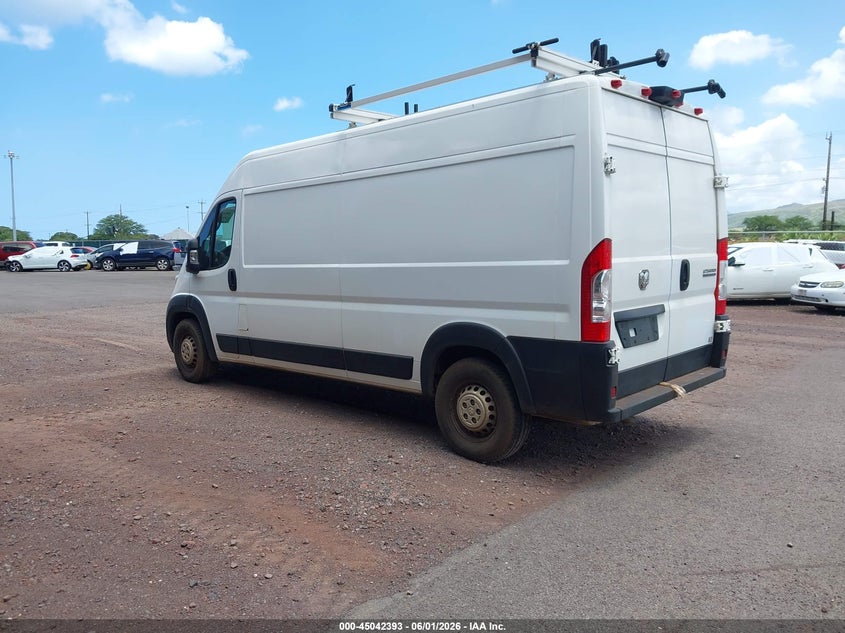Vin: 3c6lrvdg8re117229, lot: 45539910, ram promaster 2500 tradesman high roof 159 wb w/pass seat 20243