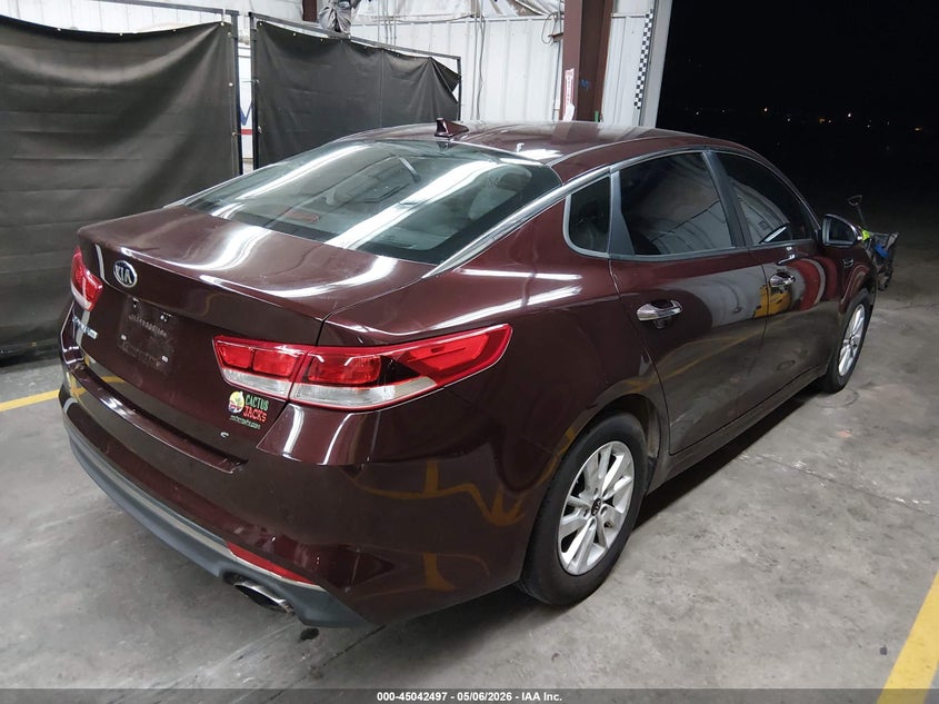 Vin: 5xxgt4l39jg223463, lot: 45540014, kia optima lx 20184
