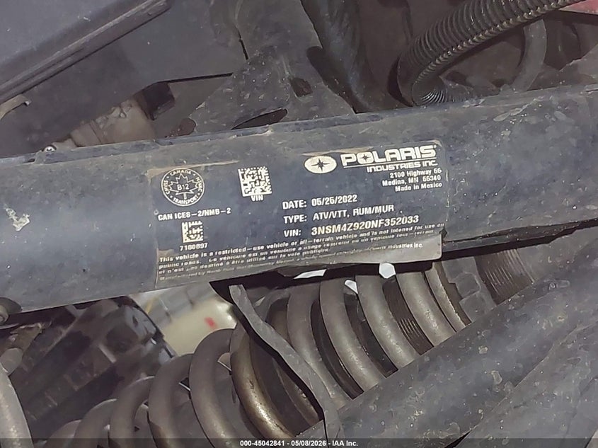 2022 Polaris Rzr Pro Xp 4 Premium VIN: 3NSM4Z920NF352033 Lot: 45042841