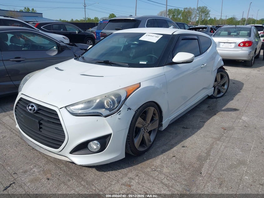 2013 Hyundai Veloster Turbo W/Blue KMHTC6AE4DU152326 photo 1