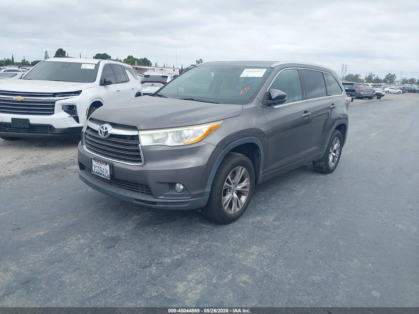 Vin: 5tdkkrfh3es032174, lot: 45542386, toyota highlander xle v6 20142