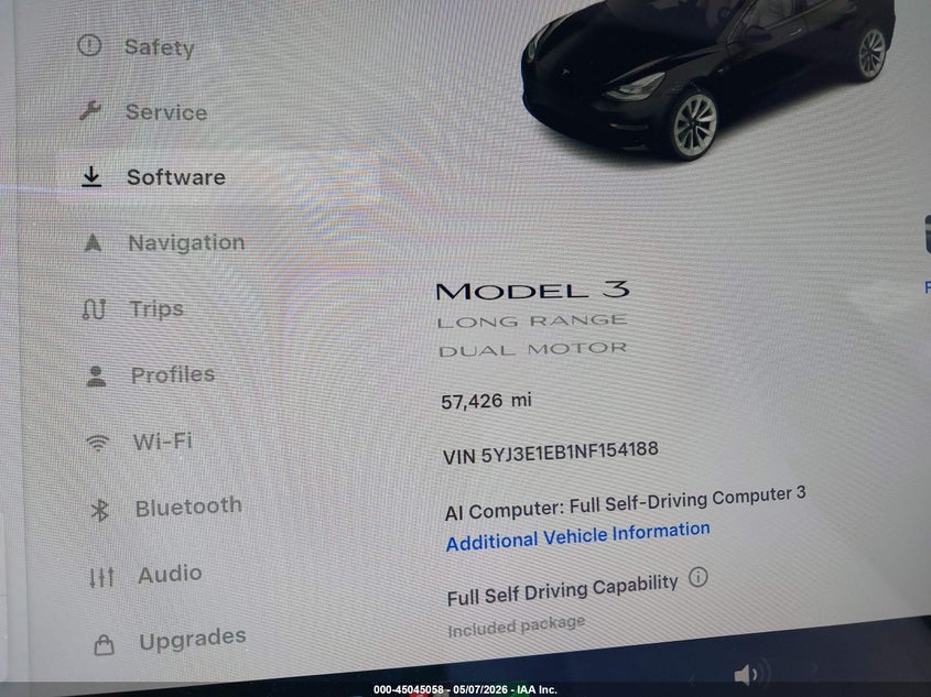 2022 TESLA MODEL 3 auction photo 7