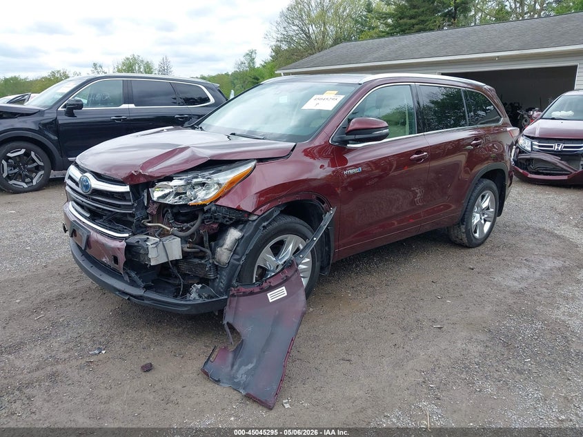 Vin: 5tddcrfh1fs013503, lot: 45542825, toyota highlander hybrid limited platinum v6 20152
