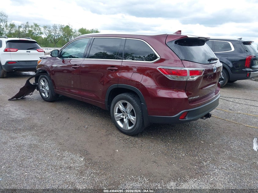 Vin: 5tddcrfh1fs013503, lot: 45542825, toyota highlander hybrid limited platinum v6 20153