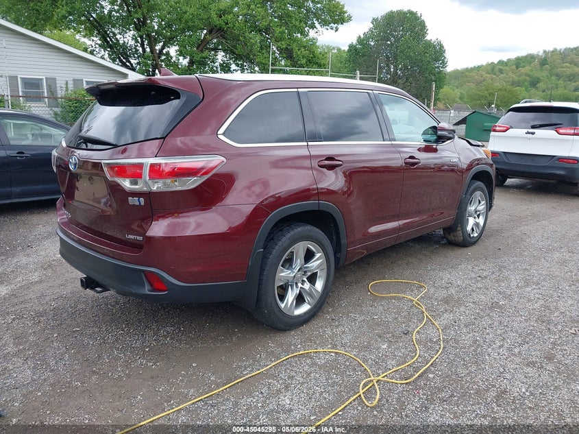 Vin: 5tddcrfh1fs013503, lot: 45542825, toyota highlander hybrid limited platinum v6 20154
