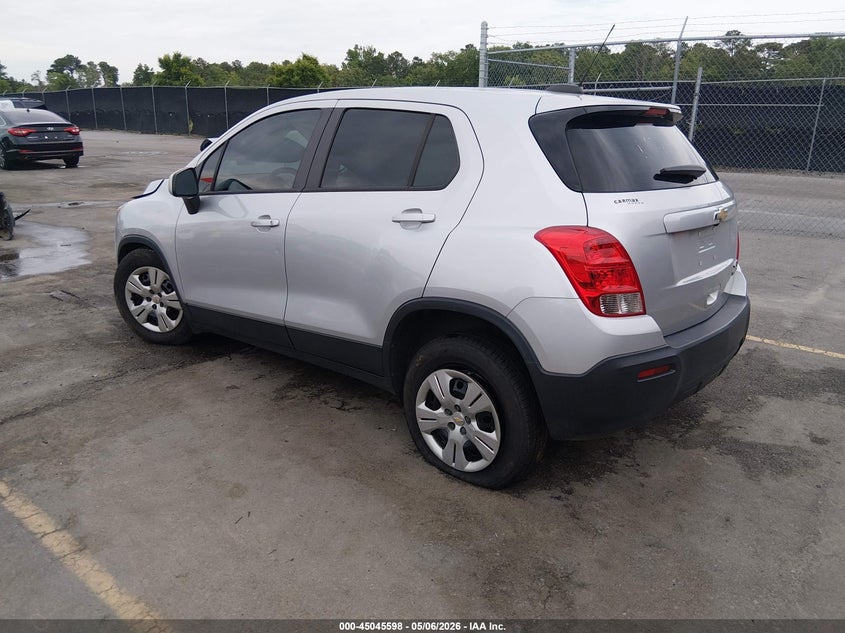 Vin: kl7cjksb6gb650547, lot: 45543128, chevrolet trax 1ls 20163