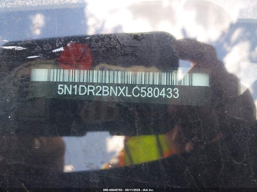 VIN 5N1DR2BNXLC580433 2020 NISSAN PATHFINDER SV 2WD