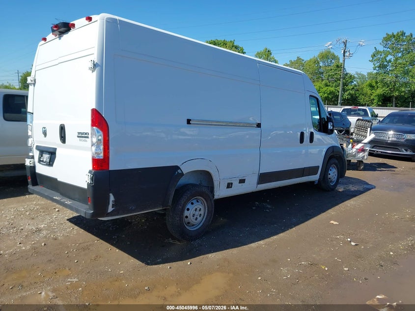 Vin: 3c6mrvjgxpe536933, lot: 45543526, ram promaster 3500 cargo van high roof 159 wb ext 20234