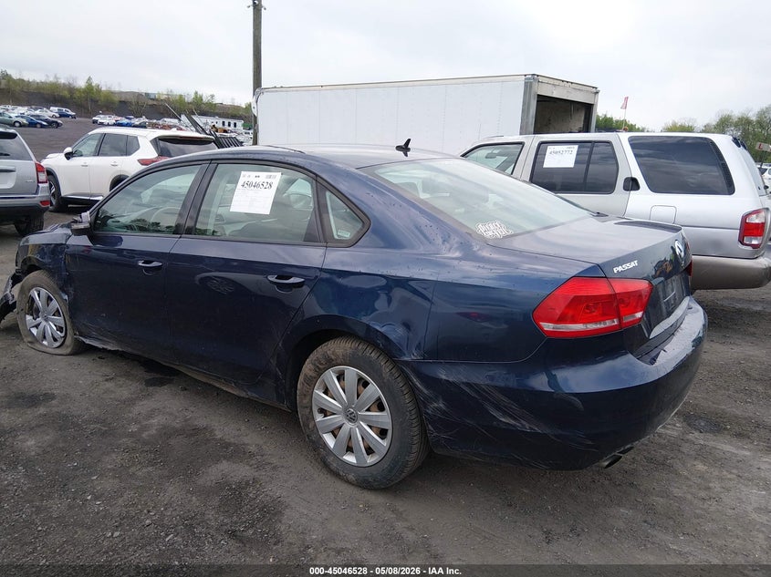 2012 Volkswagen Passat 2.5 2.5L S blue Lot 111045046528 Vin 1VWAP7A30CC072589