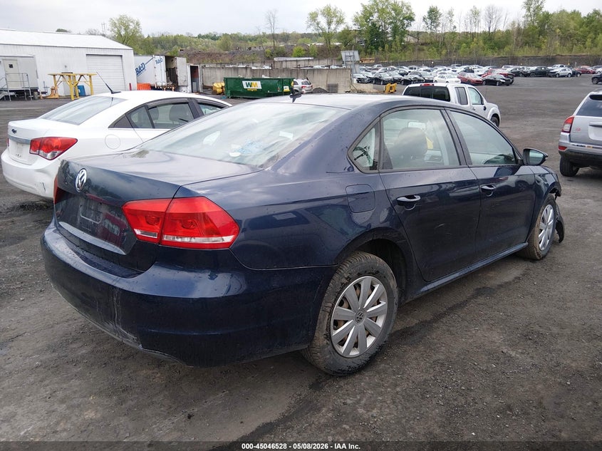 2012 Volkswagen Passat 2.5 2.5L S blue Lot 111045046528 Vin 1VWAP7A30CC072589