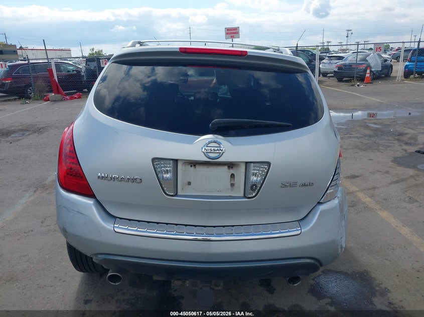 2006 Nissan Murano Se VIN: JN8AZ08W86W506334 Lot: 45050617