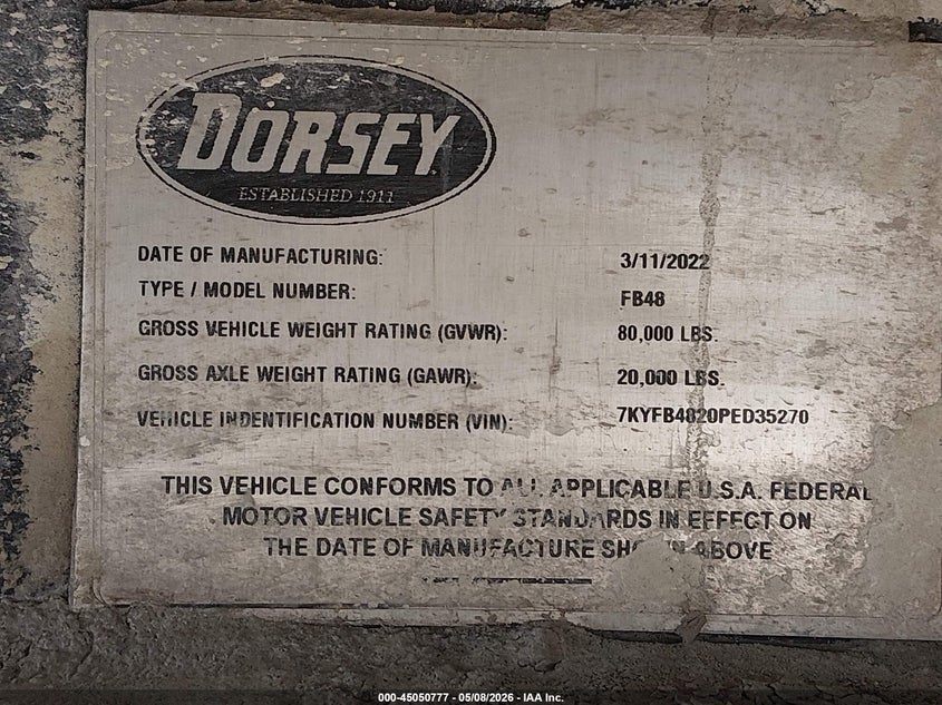 2023 OTHER DORSEY TRAILERS UNKNOWN TRAILER N/A