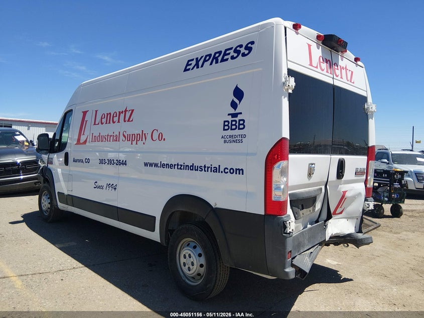 Vin: 3c6trvdg2ke502436, lot: 45548686, ram promaster 2500 high roof 159 wb 20193