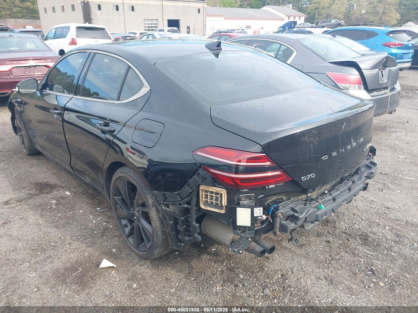 Vin: kmtg54te7pu124883, lot: 45549468, genesis g70 3.3t awd 20233