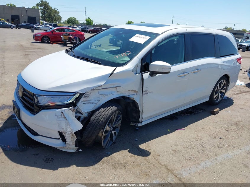 Vin: 5fnrl6h87nb004924, lot: 45549488, honda odyssey touring 20222