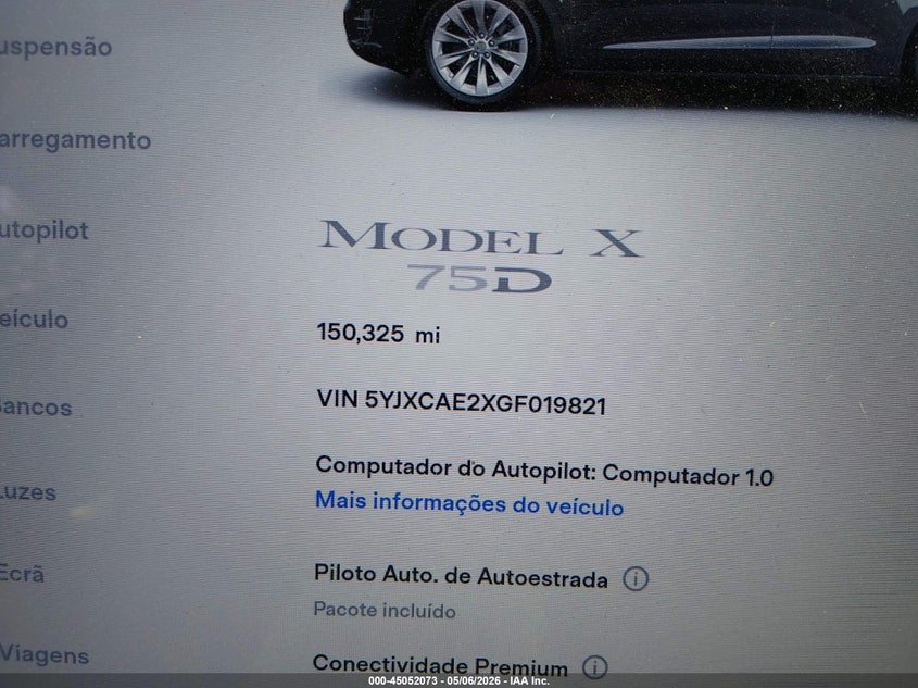 2016 TESLA MODEL X auction photo 7