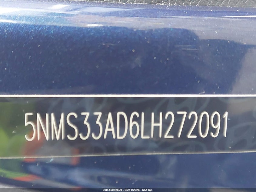 VIN 5NMS33AD6LH272091 2020 HYUNDAI SANTA FE SEL