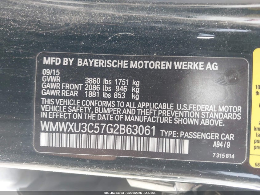 2016 MINI HARD TOP HATCHBACK 2.0L I-4 DI, DOHC, VVT, TURBO, 189HP