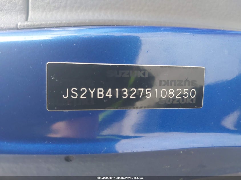 2007 Suzuki Sx4 Convenience/Rally VIN: JS2YB413275108250 Lot: 45055067
