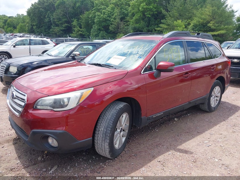 Vin: 4s4bsbhc0f3231917, lot: 45553461, subaru outback 2.5i premium 20152