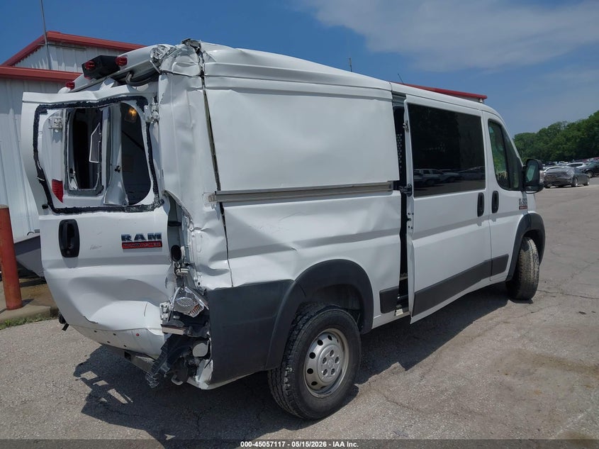 Vin: 3c6lrvag2me505988, lot: 45554662, ram promaster 1500 low roof 136 wb 20214