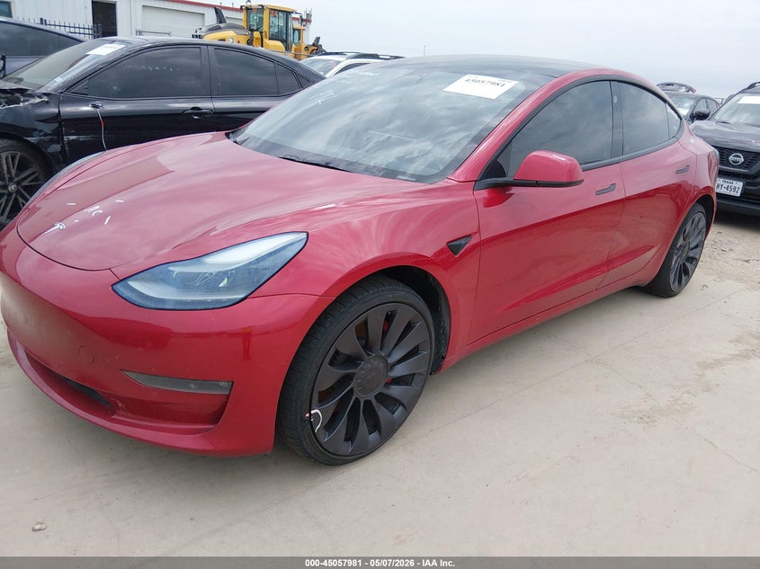 Vin: 5yj3e1ec5nf178003, lot: 45555526, tesla model 3 performance dual motor all-wheel drive 20222