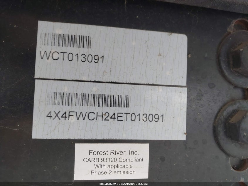 2014 OTHER FOREST RIVER WILDCAT TRAILER N/A