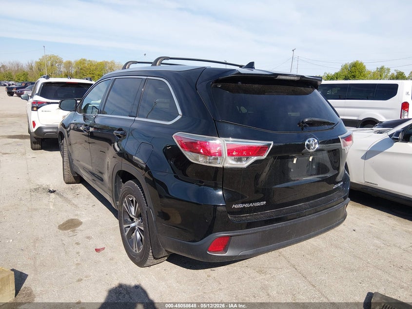 Vin: 5tdjkrfh0gs328154, lot: 45556193, toyota highlander xle v6 20163