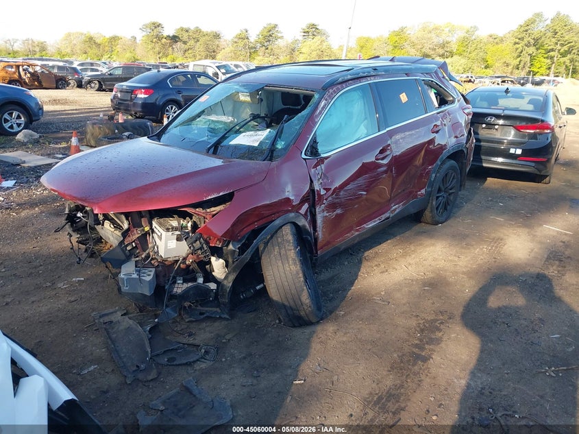Vin: 5tdjzrfh2ks734652, lot: 45557549, toyota highlander se 20192