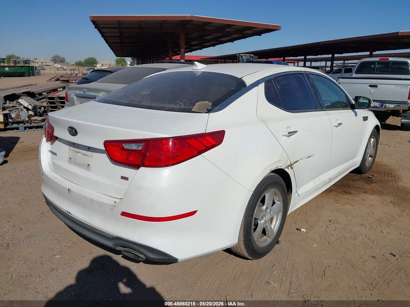 Vin: knagm4a70e5521037, lot: 45557763, kia optima lx 20144