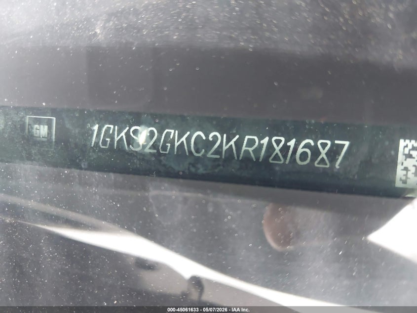 GMC YUKON XL 2019 VIN 1GKS2GKC2KR181687
