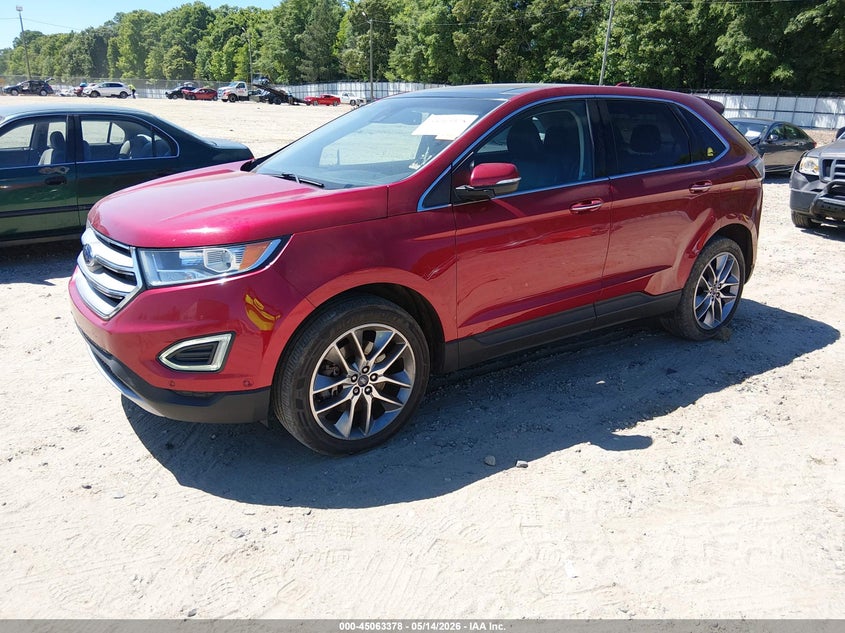 Vin: 2fmpk4k8xfbb00919, lot: 45560923, ford edge titanium 20152