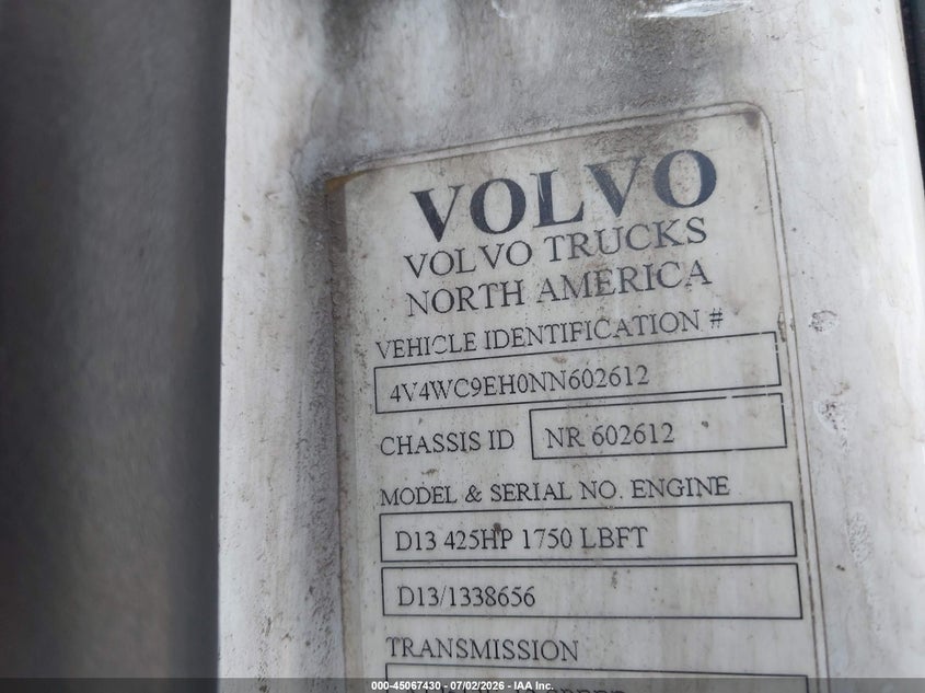 2022 VOLVO VNR TRUCK N/A