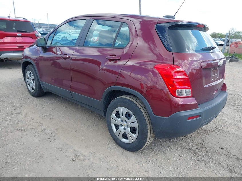 Vin: 3gncjksb6gl217061, lot: 45565146, chevrolet trax 1ls 20163